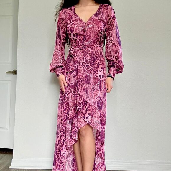 Guess Printed High Low Dress - Picture 1 of 8